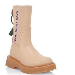 Off-White c/o Virgil Abloh Women's Natural Sponge Rubber RainbootsSize 38